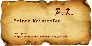 Printz Krisztofer névjegykártya