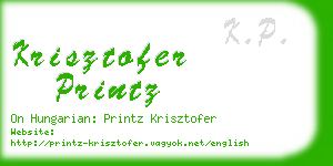 krisztofer printz business card